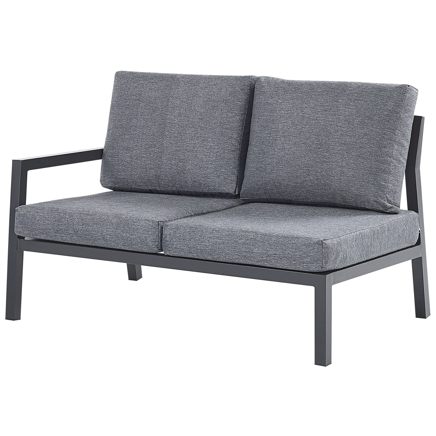 Garten Ecksofa mit Tisch 5-Sitzer VIZZINI Metall Grau