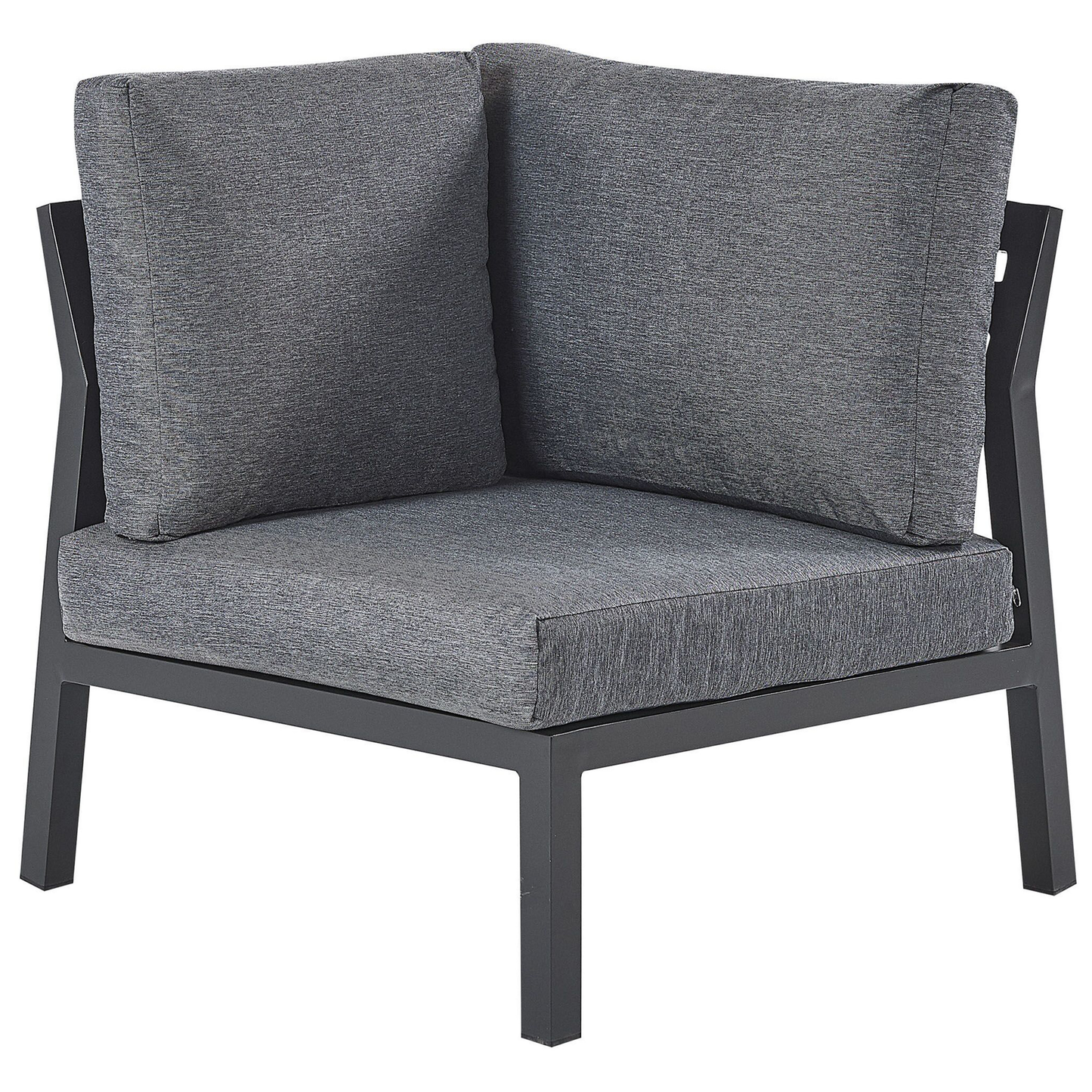 Garten Ecksofa mit Tisch 5-Sitzer VIZZINI Metall Grau