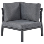 Garten Ecksofa mit Tisch 5-Sitzer VIZZINI Metall Grau