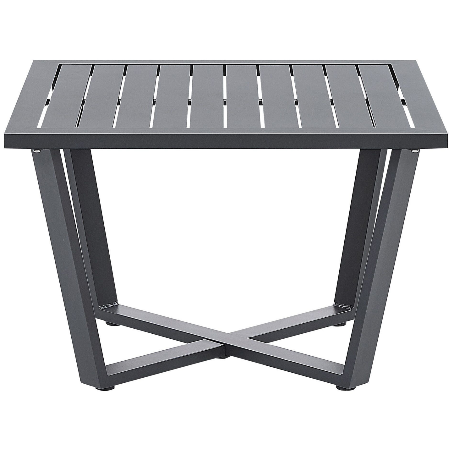 Garten Ecksofa mit Tisch 5-Sitzer VIZZINI Metall Grau