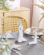 Dekofiguren 3er Set Hase BREST Keramik Weiss