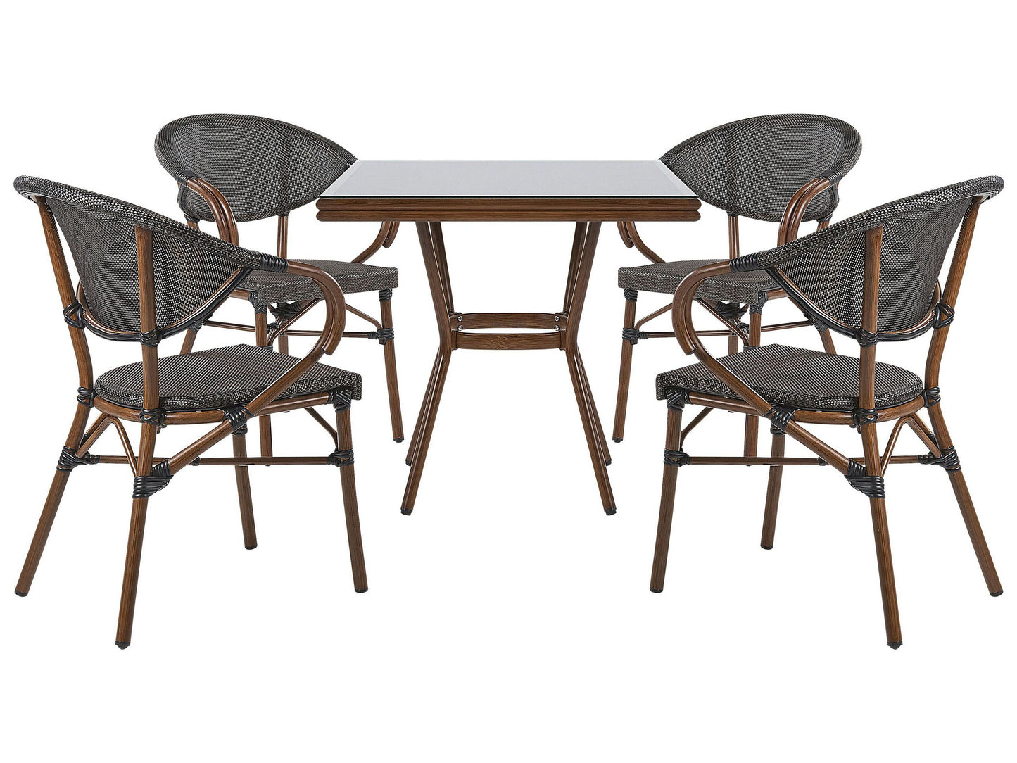 Gartentisch Set Glas Grau CASPRI