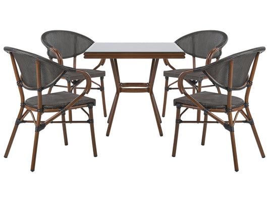 Gartentisch Set Glas Grau CASPRI