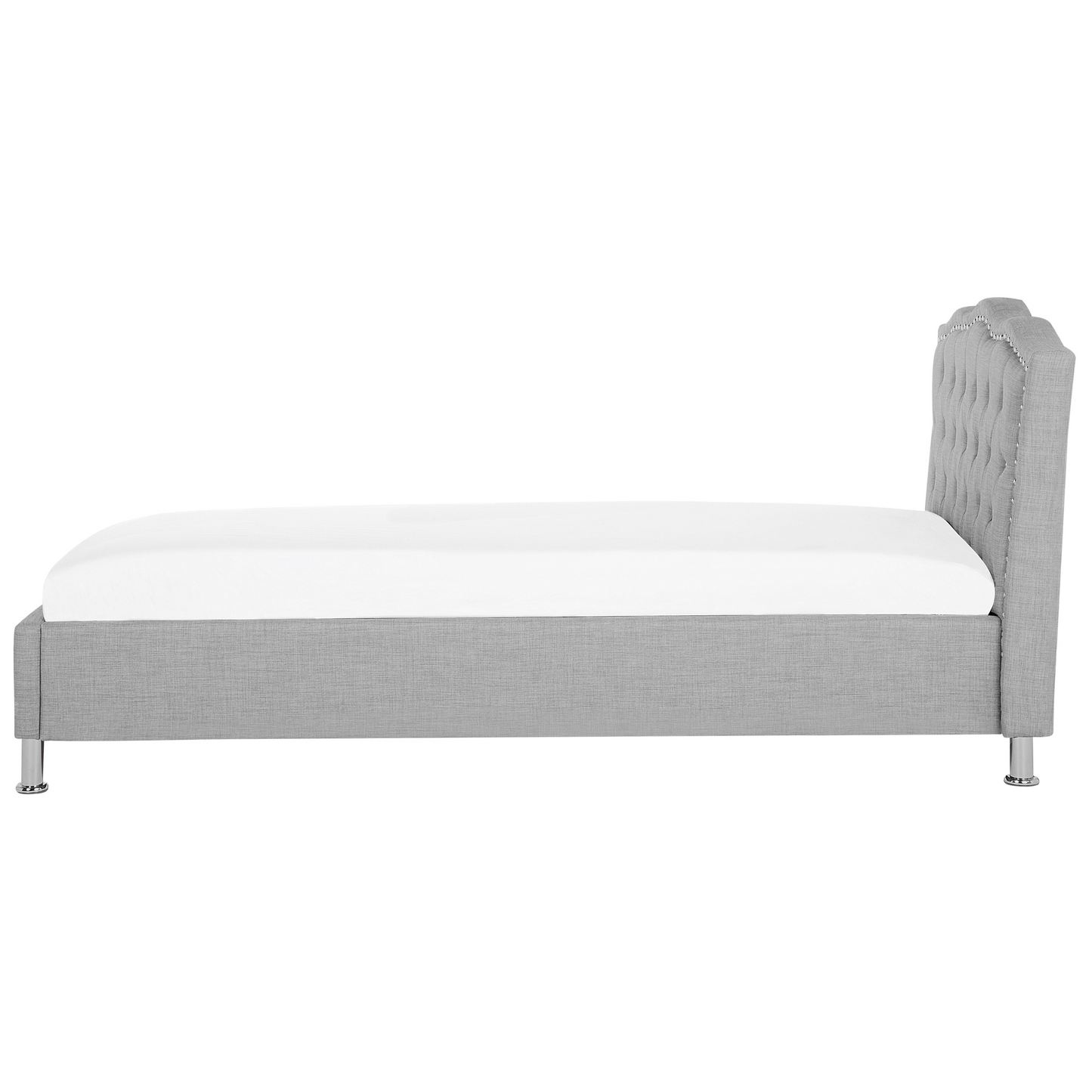 Bett mit Stauraum Stoff METZ 90 x 200 cm Hellgrau