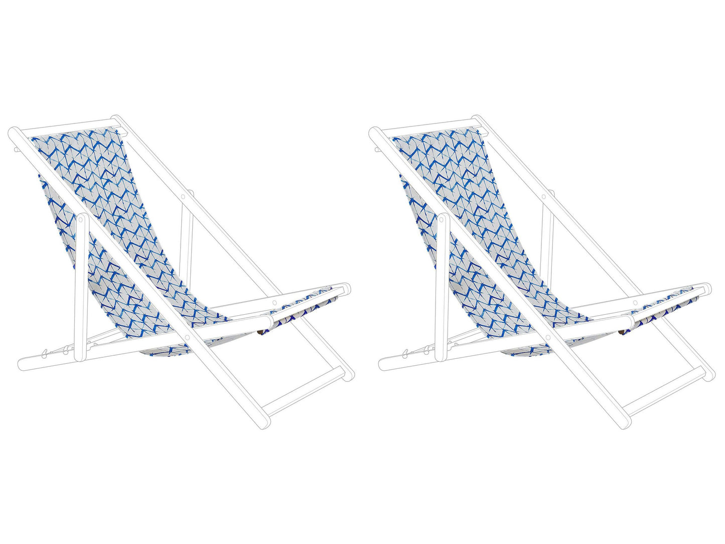 Ersatzstoff für Sonnenliege 2er Set ANZIO/AVELLINO 44 x 134 cm Blau