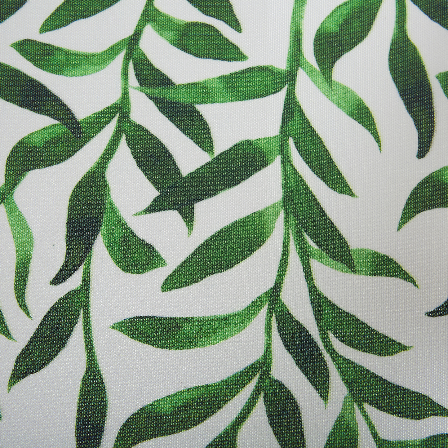 Liegestuhl Akazienholz dunkelbraun Textil weiss / grün Blattmuster 2er Set ANZIO