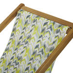 Liegestuhl Akazienholz hellbraun Textil weiss / gelb ZickZack-Muster 2er Set ANZIO