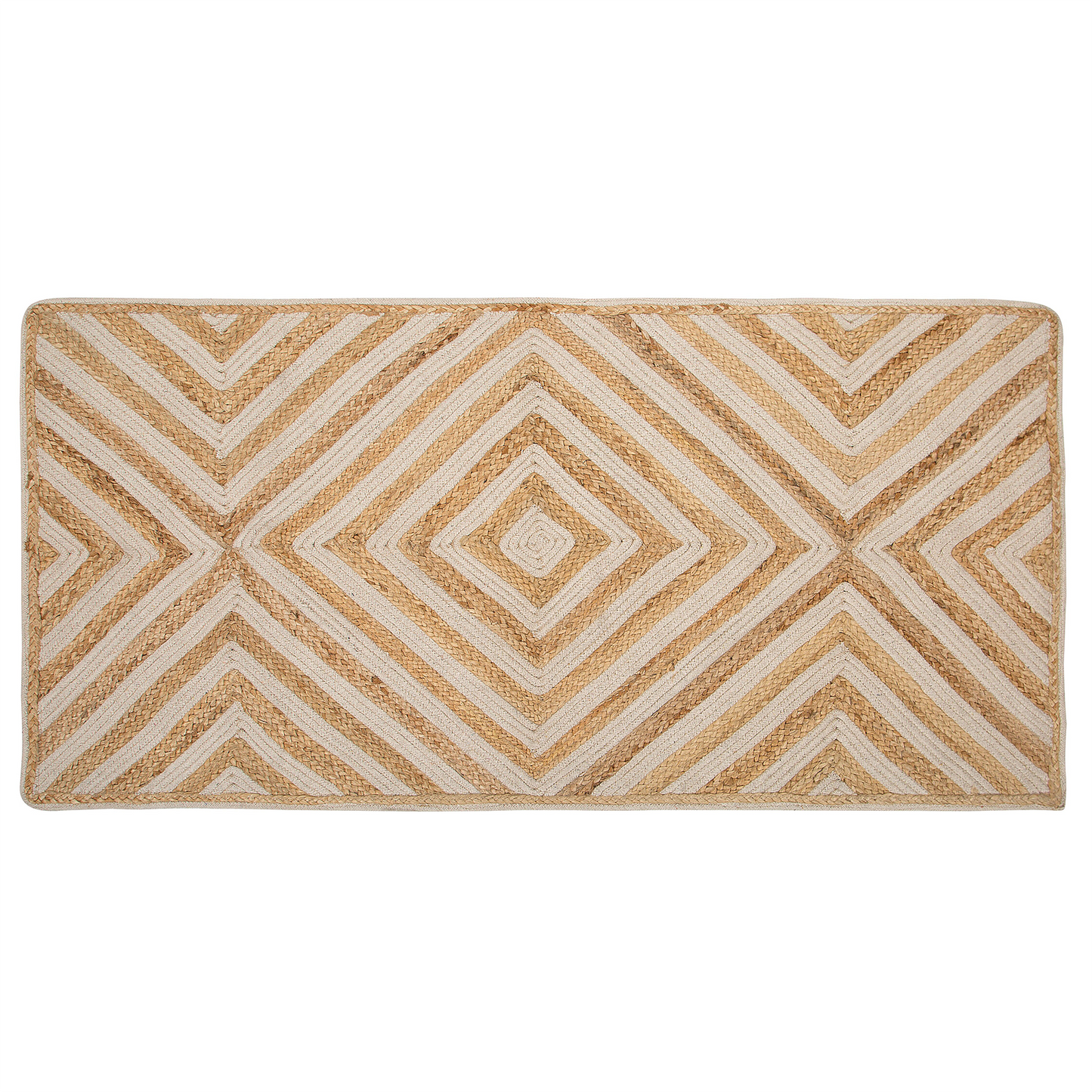Teppich Jute-Baumwolle beige 80 x 150 cm Kurzflor PIRLI
