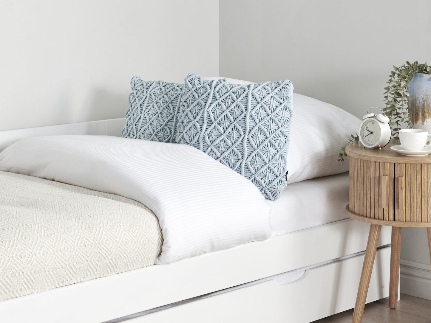 Dekokissen 2er Set GOREME Bouclé 45 x 45 cm Blau Geometrisches Muster