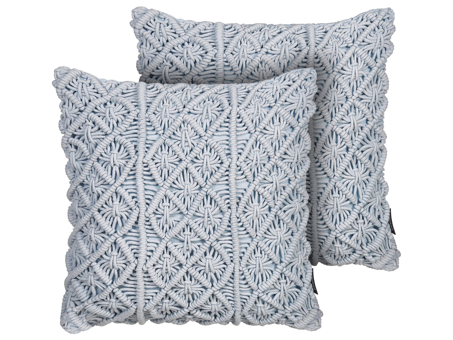 Dekokissen 2er Set GOREME Bouclé 45 x 45 cm Blau Geometrisches Muster