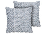 Dekokissen 2er Set GOREME Bouclé 45 x 45 cm Blau Geometrisches Muster