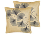 Dekokissen 2er Set WAKAD 45 x 45 cm Beige Pflanzenmuster
