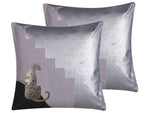 Dekokissen 2er Set DIGITALIS Baumwolle 45 x 45 cm Grau Abstraktes Muster