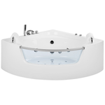Whirlpool Badewanne weiss Eckmodell mit LED 187 x 136 cm MANGLE