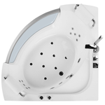 Whirlpool Badewanne weiss Eckmodell mit LED 187 x 136 cm MANGLE