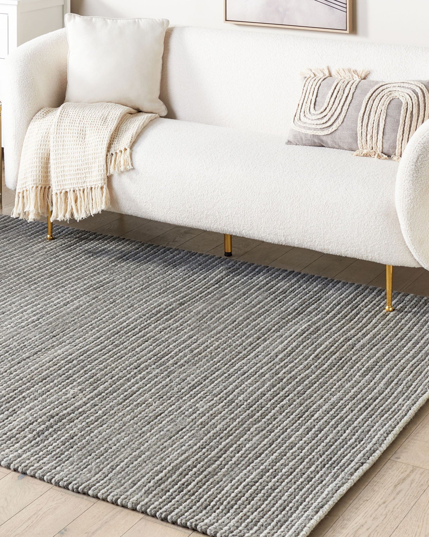 Teppich Wolle dunkelgrau 140 x 200 cm Kurzflor KILIS
