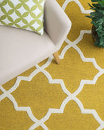 Teppich Wolle gelb 160 x 230 cm marokkanisches Muster Kurzflor SILVAN