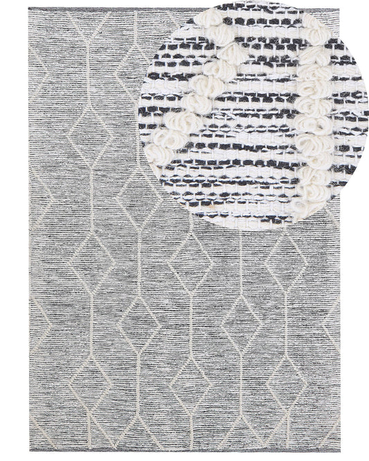 Teppich Wolle grau-beige 160 x 230 cm Kurzflor EDREMIT