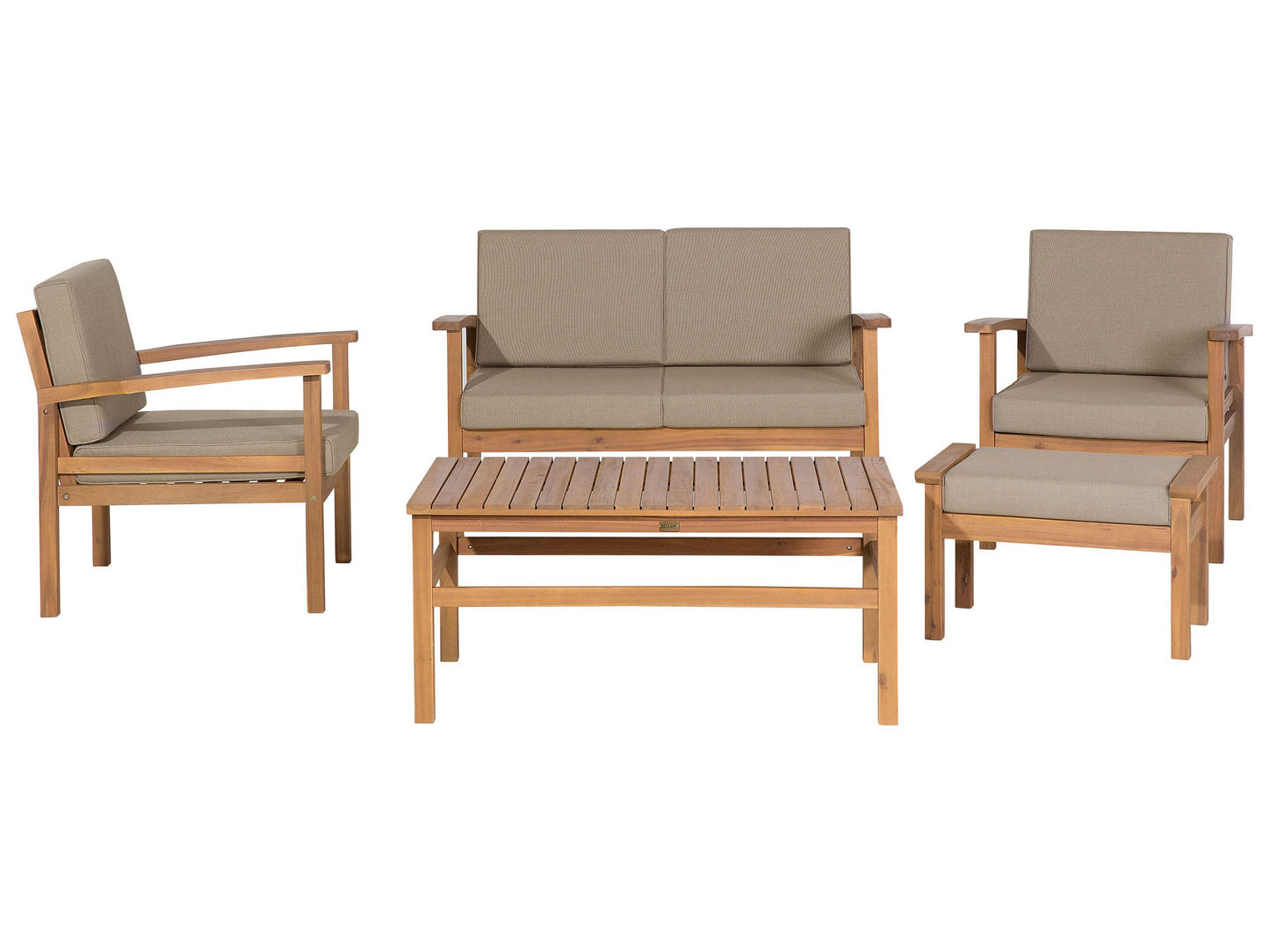 Lounge Set mit Tisch 4-Sitzer MANILA zertifiziertes Akazienholz Hellbraun