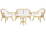 Lounge Set mit Tisch 4-Sitzer SIBARI Rattan Naturfarben