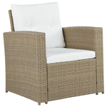 Lounge Set mit Tisch 4-Sitzer LUCA Polyrattan Hellbraun