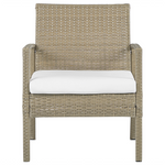 Lounge Set mit Tisch 4-Sitzer MARSALA Polyrattan Hellbraun