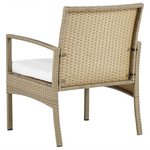 Lounge Set mit Tisch 4-Sitzer MARSALA Polyrattan Hellbraun
