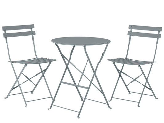 Bistro Set klappbar FIORI Metall Grau