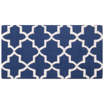 Teppich Wolle blau 80 x 150 cm marokkanisches Muster Kurzflor SILVAN