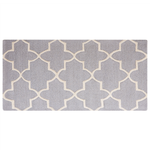 Teppich Wolle grau 80 x 150 cm marokkanisches Muster Kurzflor SILVAN