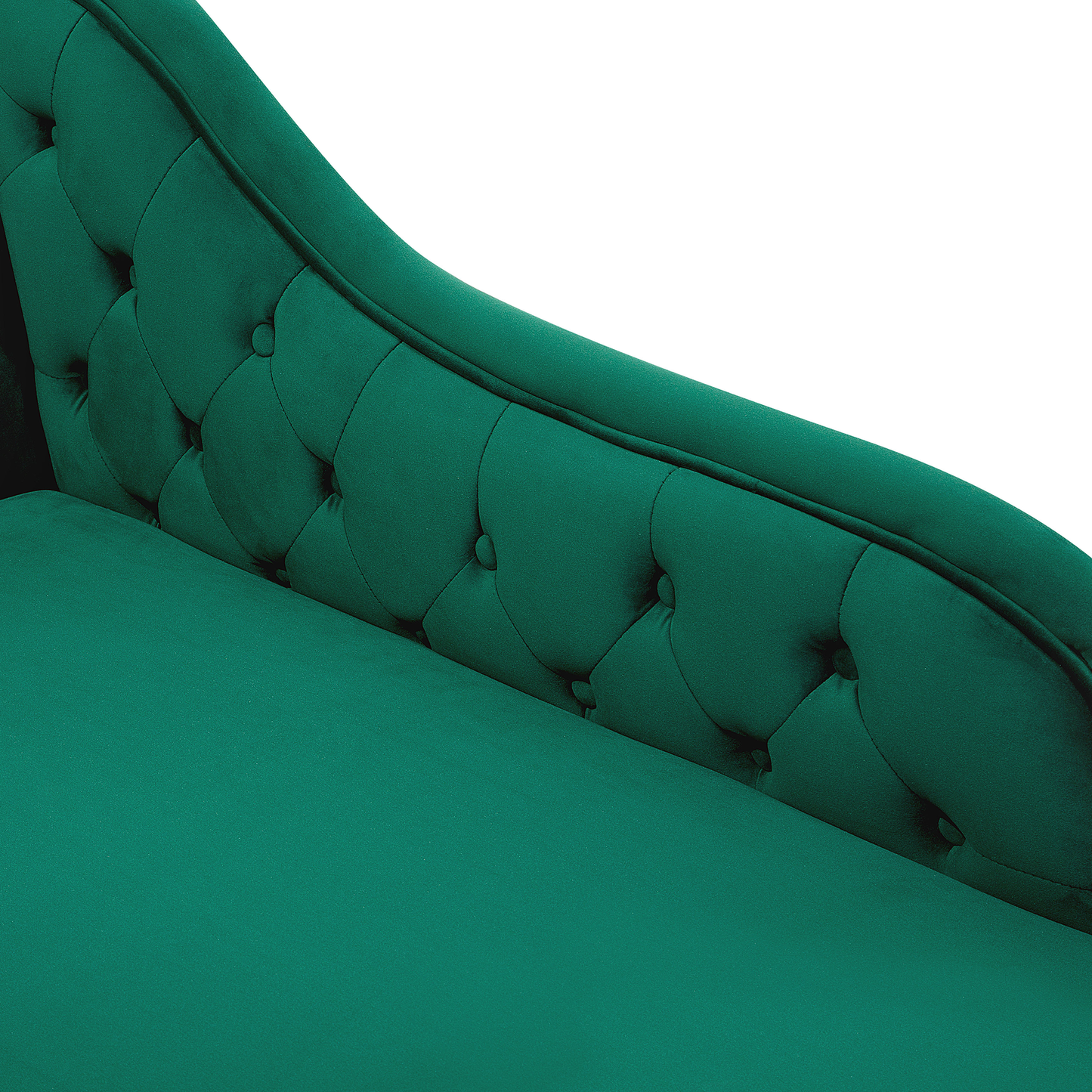 Chaiselongue Samtstoff grün linksseitig NIMES