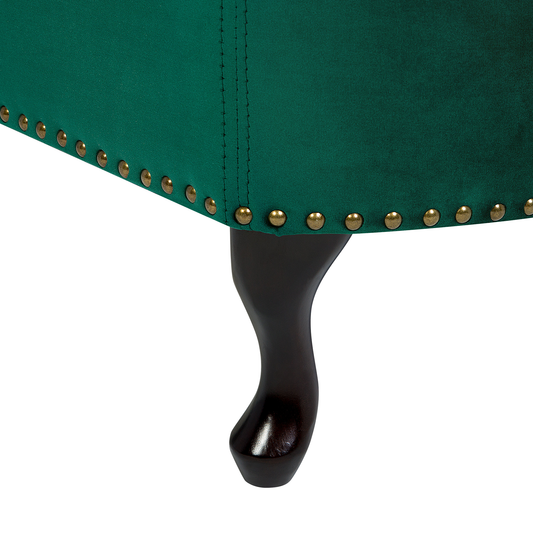 Chaiselongue Samtstoff grün linksseitig NIMES