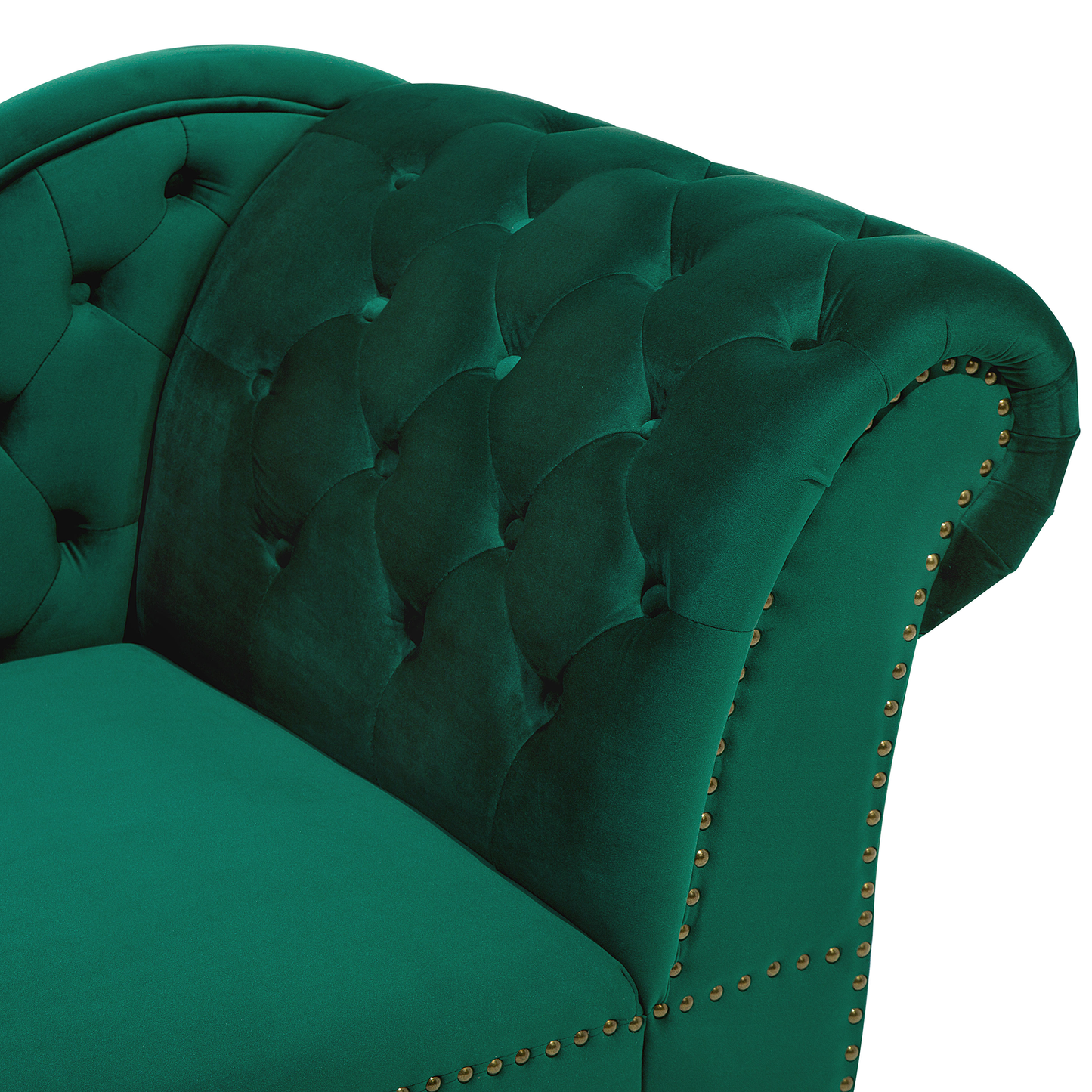 Chaiselongue Samtstoff grün rechtsseitig NIMES