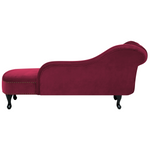 Chaiselongue Samtstoff burgunderrot linksseitig NIMES
