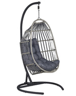 Hängesessel mit Gestell SESIA Polyrattan Dunkelgrau