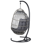 Hängesessel mit Gestell SESIA Polyrattan Dunkelgrau