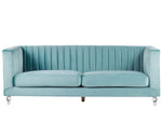 3-Sitzer Sofa Samtstoff hellblau ARVIKA