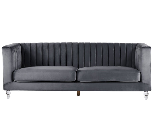 3-Sitzer Sofa Samtstoff dunkelgrau ARVIKA