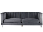 3-Sitzer Sofa Samtstoff dunkelgrau ARVIKA
