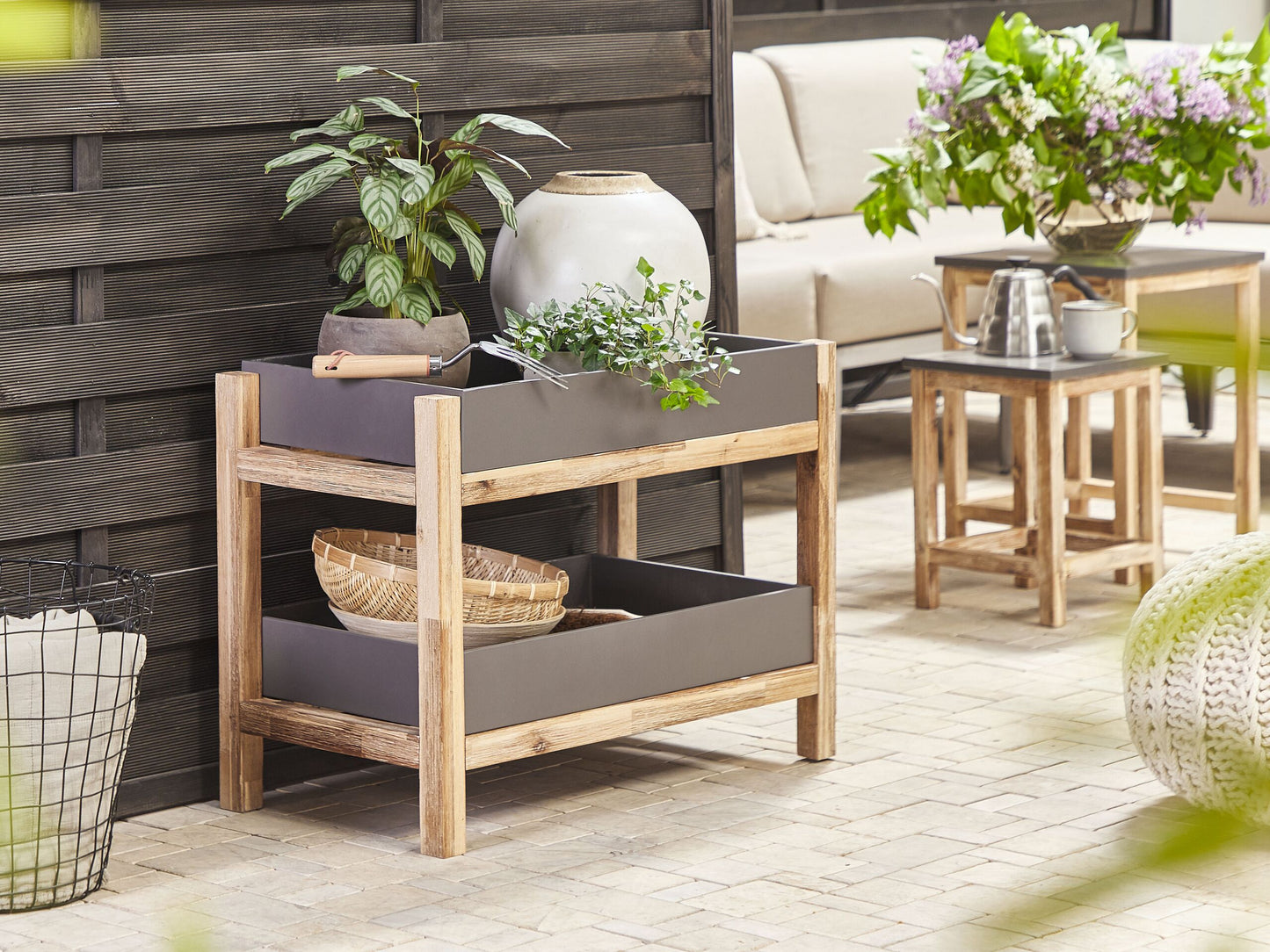 Regal OLIENA Beton 74 cm 40 cm Grau