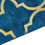 Teppich marineblau / gold 160 x 230 cm marokkanisches Muster Kurzflor YELKI