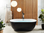 Badewanne freistehend schwarz oval 170 x 80 cm NEVIS