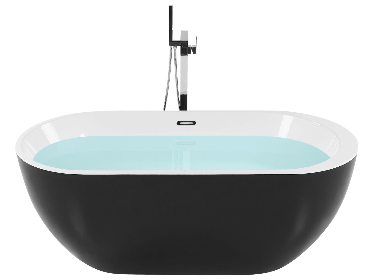 Badewanne freistehend schwarz oval 170 x 80 cm NEVIS