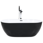 Badewanne freistehend schwarz oval 170 x 80 cm NEVIS