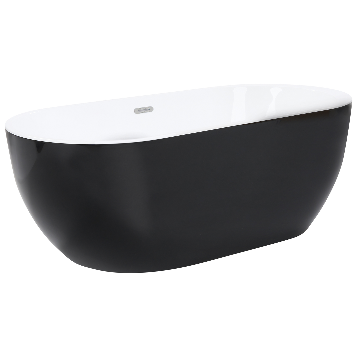 Badewanne freistehend schwarz oval 170 x 80 cm NEVIS