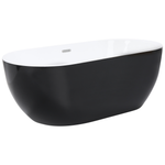 Badewanne freistehend schwarz oval 170 x 80 cm NEVIS