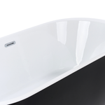 Badewanne freistehend schwarz oval 170 x 80 cm NEVIS