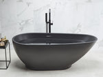 Badewanne freistehend matt schwarz 173 x 82 cm GUIANA