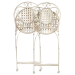 Gartenstuhl 2er Set BIVIO klappbar Metall Cremeweiss