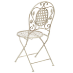 Gartenstuhl 2er Set BIVIO klappbar Metall Cremeweiss